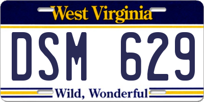 WV license plate DSM629