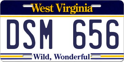 WV license plate DSM656