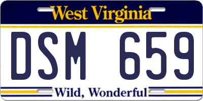 WV license plate DSM659
