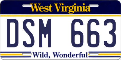 WV license plate DSM663