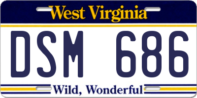 WV license plate DSM686