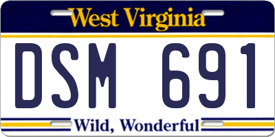 WV license plate DSM691