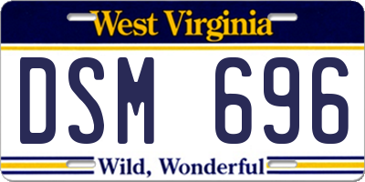 WV license plate DSM696