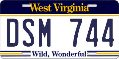 WV license plate DSM744