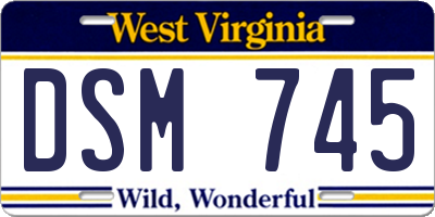 WV license plate DSM745