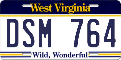WV license plate DSM764