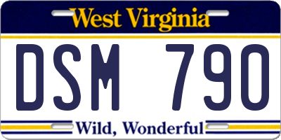 WV license plate DSM790