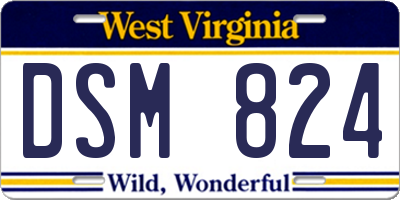 WV license plate DSM824