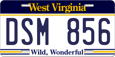WV license plate DSM856