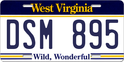 WV license plate DSM895