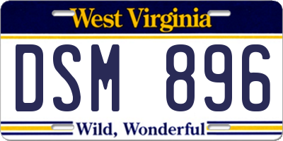 WV license plate DSM896