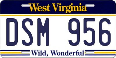 WV license plate DSM956