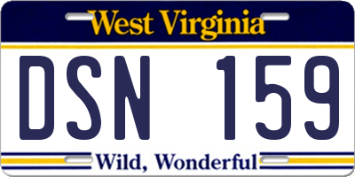WV license plate DSN159
