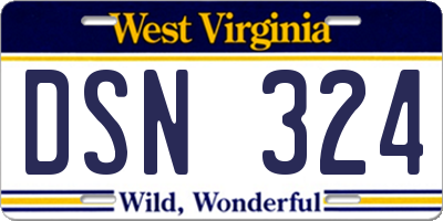 WV license plate DSN324