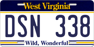 WV license plate DSN338
