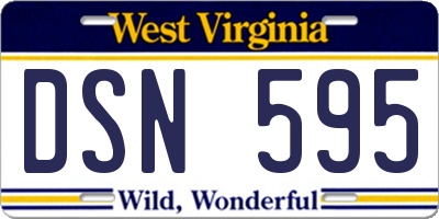 WV license plate DSN595