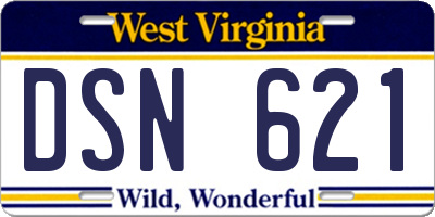 WV license plate DSN621