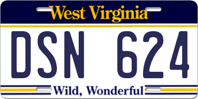 WV license plate DSN624