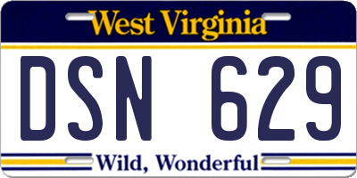 WV license plate DSN629