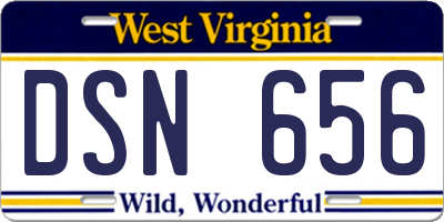 WV license plate DSN656