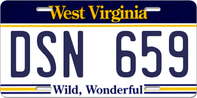 WV license plate DSN659