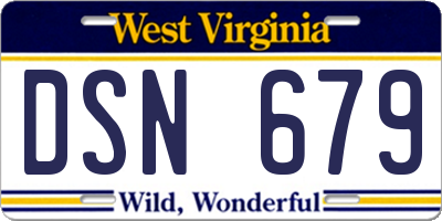 WV license plate DSN679