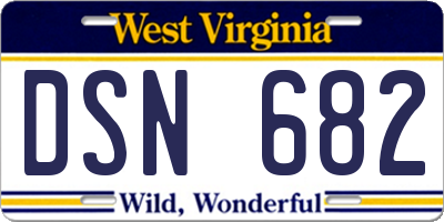 WV license plate DSN682