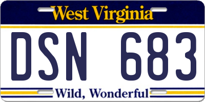 WV license plate DSN683