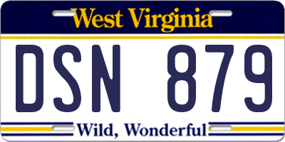 WV license plate DSN879