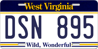 WV license plate DSN895