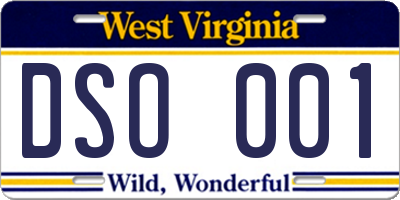 WV license plate DSO001