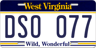 WV license plate DSO077