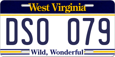 WV license plate DSO079