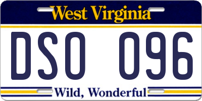 WV license plate DSO096
