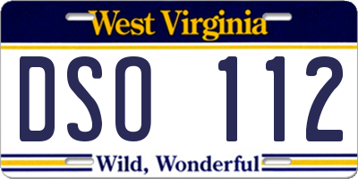 WV license plate DSO112