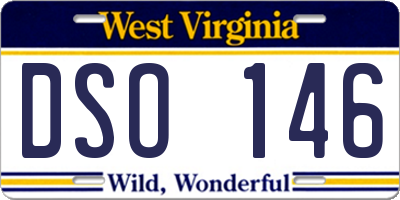 WV license plate DSO146