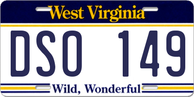 WV license plate DSO149