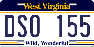 WV license plate DSO155