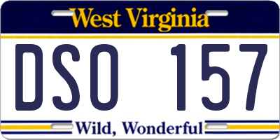 WV license plate DSO157
