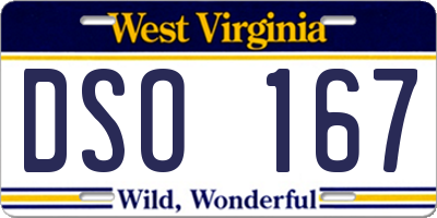 WV license plate DSO167