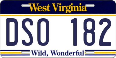 WV license plate DSO182