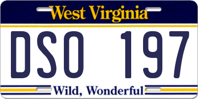 WV license plate DSO197