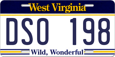 WV license plate DSO198