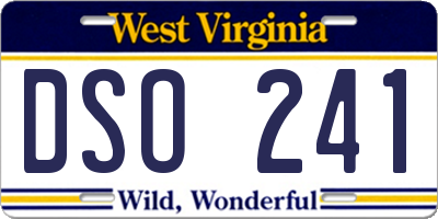 WV license plate DSO241