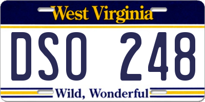 WV license plate DSO248