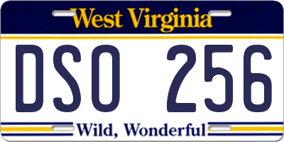WV license plate DSO256
