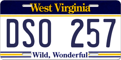 WV license plate DSO257