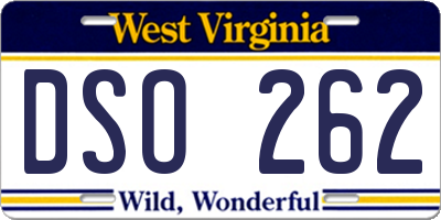 WV license plate DSO262