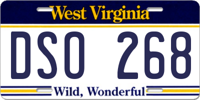 WV license plate DSO268