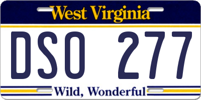 WV license plate DSO277